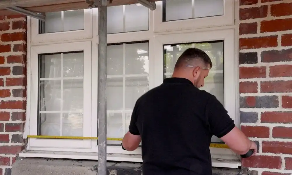 Image of someone measuring window