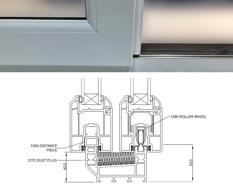 Sliding in line patio door information